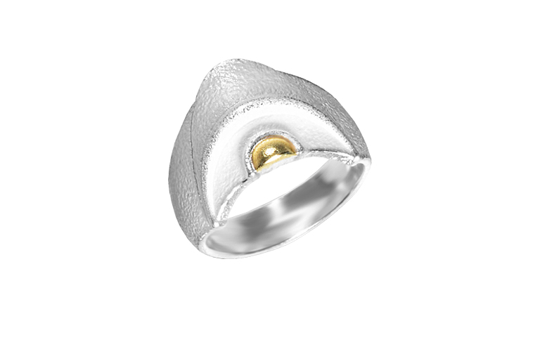 12916-Ring, Silber 925 mit Gold 750