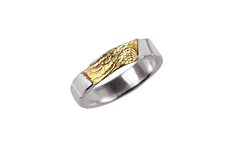 12936-Ring, Silber 925 mit Gold 750