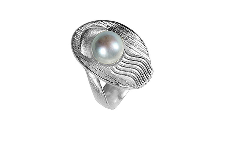 32029-Ring mit Perle, 925 Silber