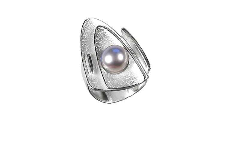 32032-Ring mit Perle, 925 Silber