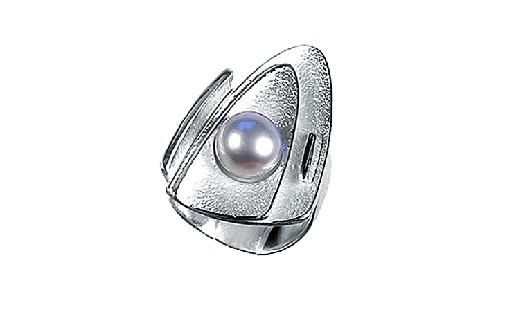 32032-Ring mit Perle, 925 Silber