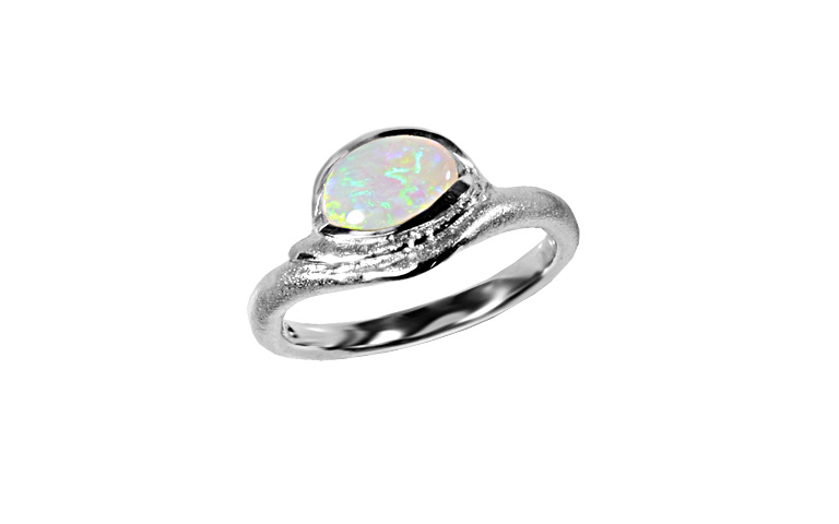 45350-Ring, Weissgold 750 mit Opal