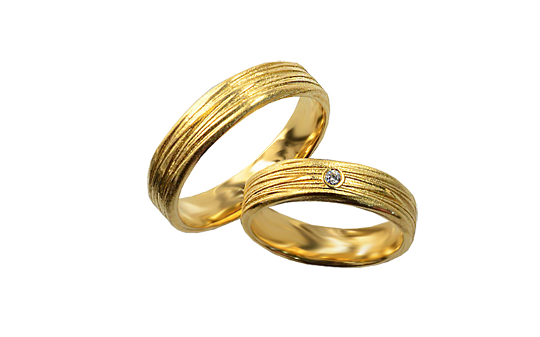 05355+05356-Trauringe, Gold 750 mit Brillant