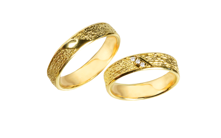 05465+05466-Trauringe, Gold 750 mit Brillanten