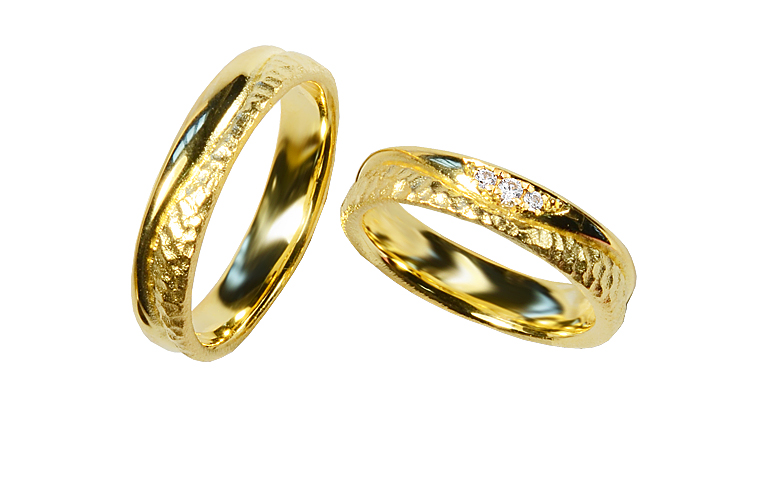 05469+05470-Trauringe, Gold 750 mit Brillanten