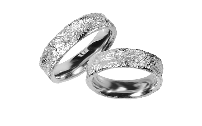 45463+45464-Trauringe, Weissgold 750