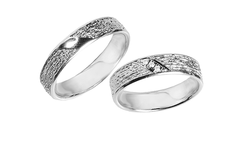 45465+45466-Trauringe, Weissgold 750 mit Brillanten