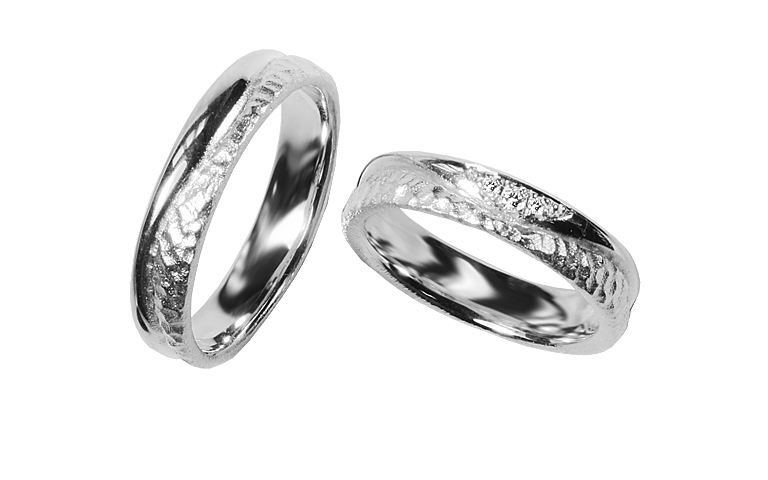 45469+45470-Trauringe, Weissgold 750 mit Brillanten
