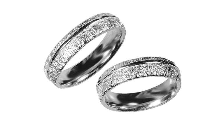 45472+45473-Trauringe, Weissgold 750