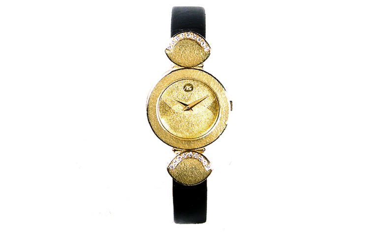 06358-Uhr 750 Gelbgold mit Brillanten