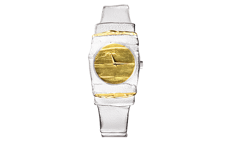 16002-Uhr, Silber 925 mit Gold 750