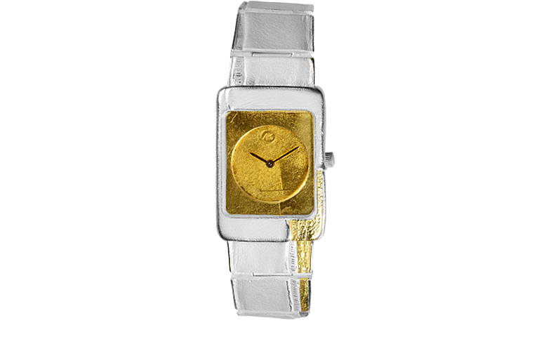 16076-Uhr, Silber 925 mit Gold 750