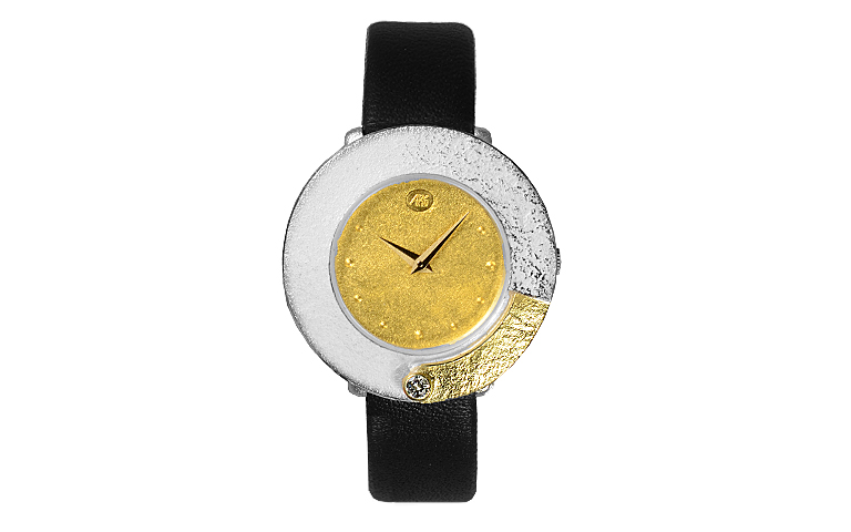 16145-Uhr, Silber 925 mit Gold 750 und Brillant