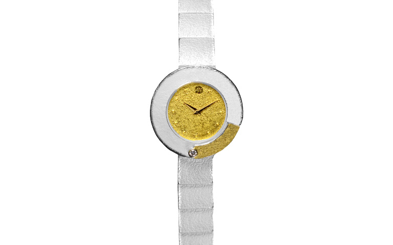 16214-Uhr, Silber 925 mit Gold 750