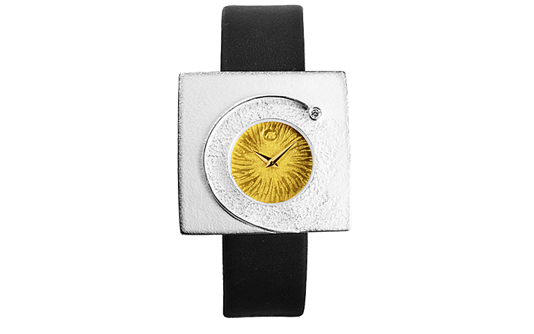 16229-Uhr, Silber 925 mit Gold 750 und Brillant