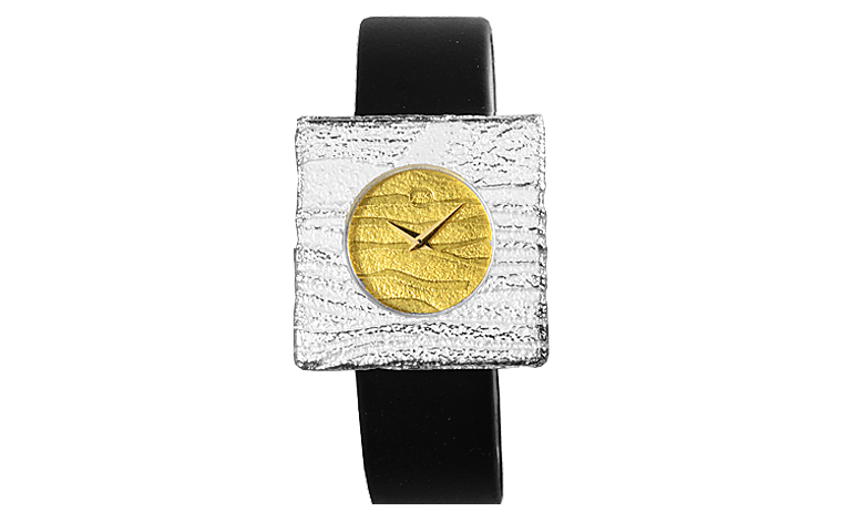 16230-Uhr, Silber mit Gold 750