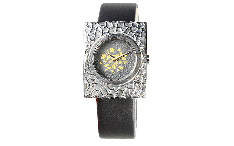 16231-Uhr, Silber mit Gold 750