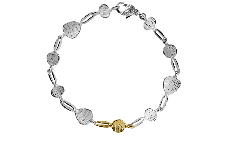 14220-bracelet, silver 925 with gold 750