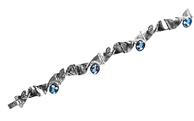 44348-bracelet, whitegold 750 with brillants, navette cut and aquamarin