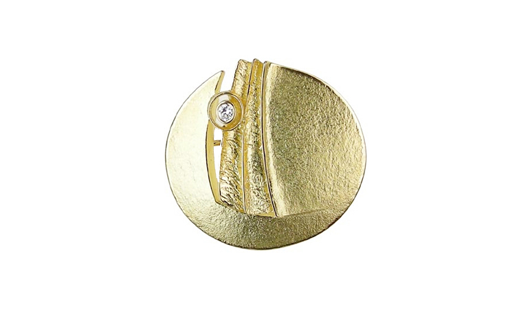 00426-brooch gold 750, 1 brillant vvsi tw, 0,050ct