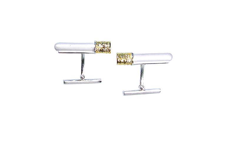 13080-cufflinks gold 750, silver 925