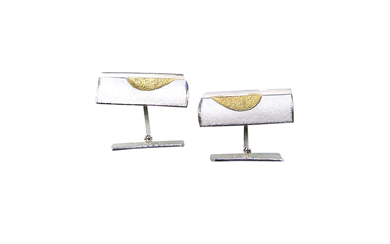 13082-cufflinks gold 750, silver 925