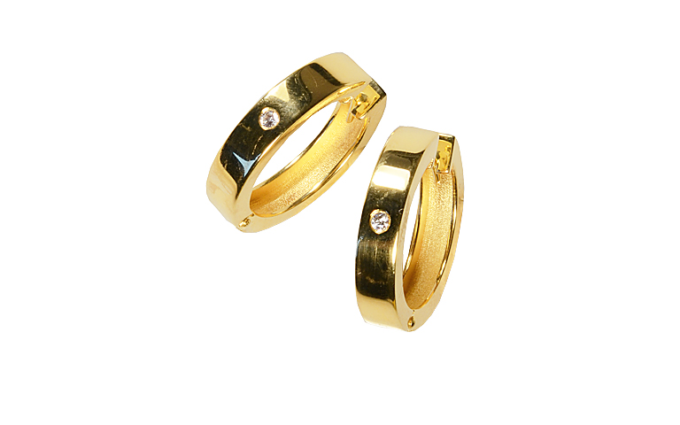 07414-earrings, gold 750 with brillants