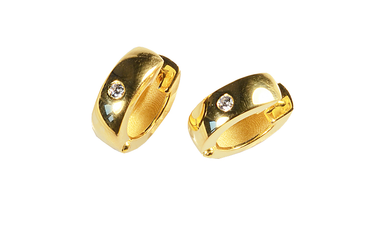 07415-earrings, gold 750 with brillants.