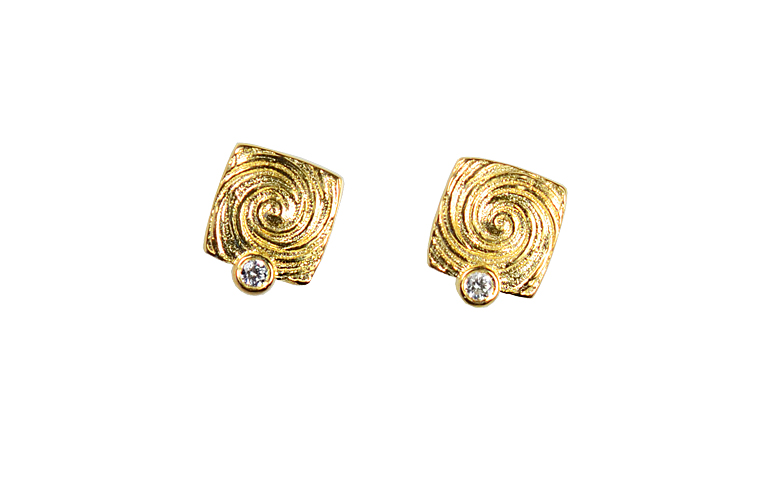 07416-earrings, gold 750 with brillants.