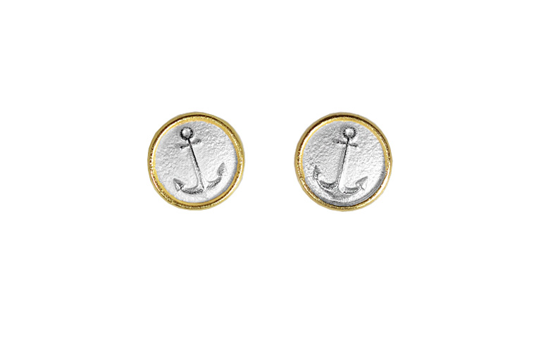 15452-earings, silver 925 with gold 750