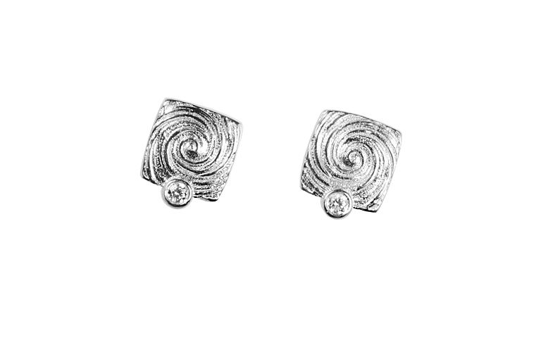 47416-earrings, gold 750 with brillants