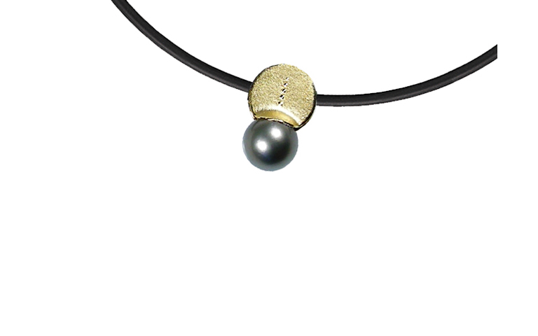01048-necklace, gold 750, Thaiti pearl, brillants