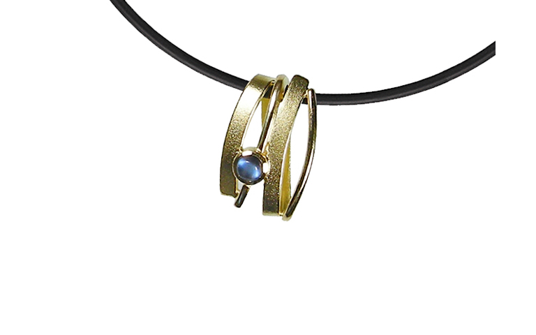 01052-necklace, gold 750, moonstone