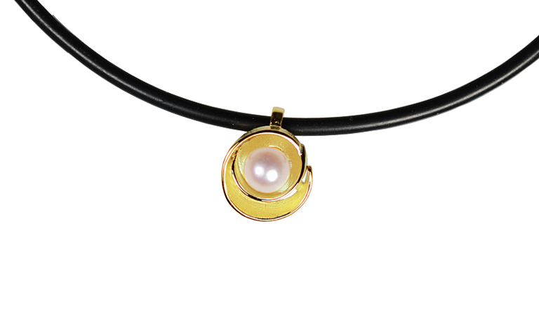 01098-necklace, gold 750 with pearl