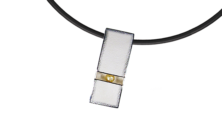 11589-necklace, silver 925, with finegold 999