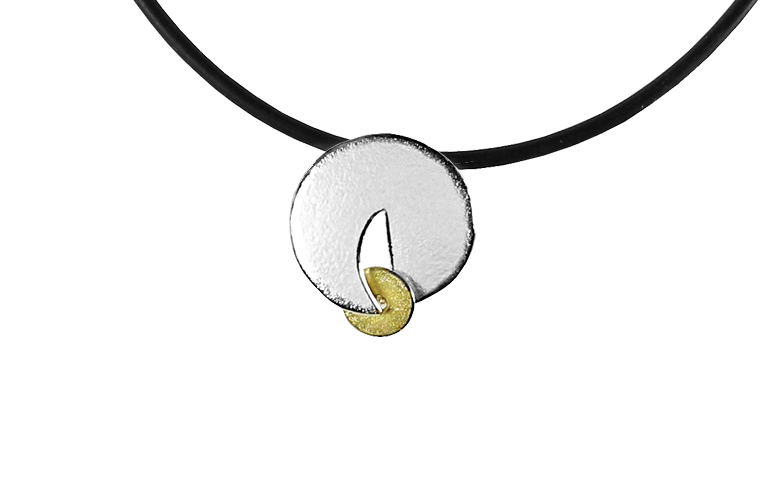 11599-necklace, silver 925 with gold 750