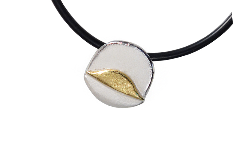 11611-necklace, silver 925 with gold 750