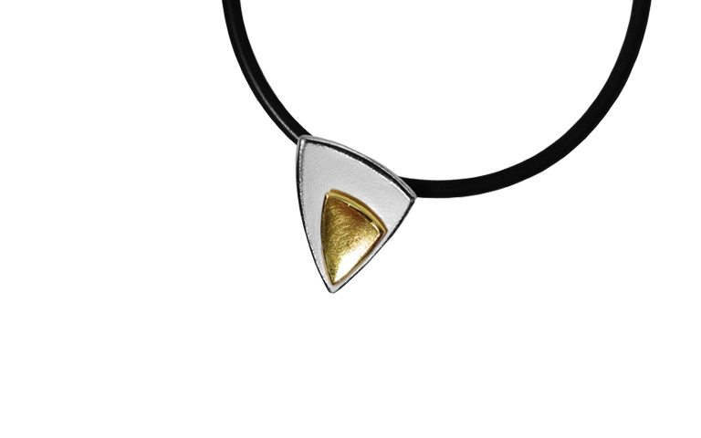 11615-necklace, silver 925 with gold 750