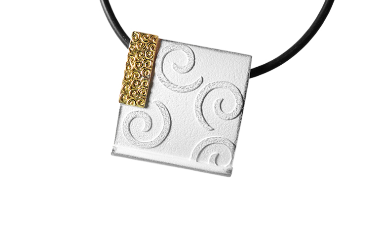 11621-necklace, silver 925 with gold 750