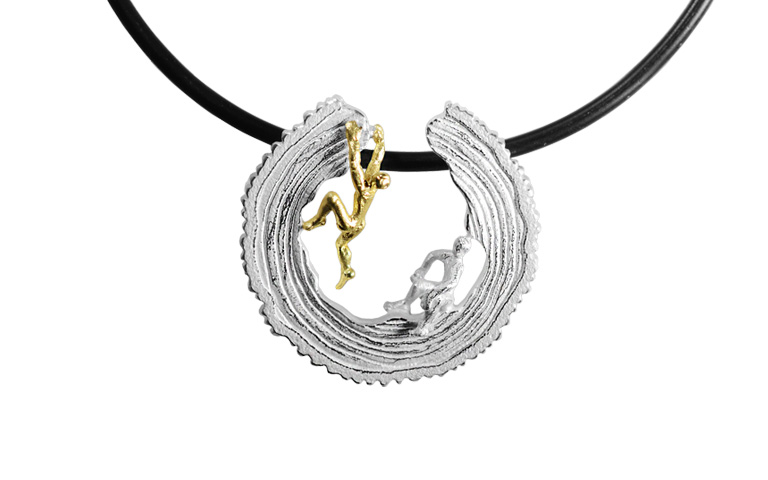 11653-necklace, silver 925 with gold 750