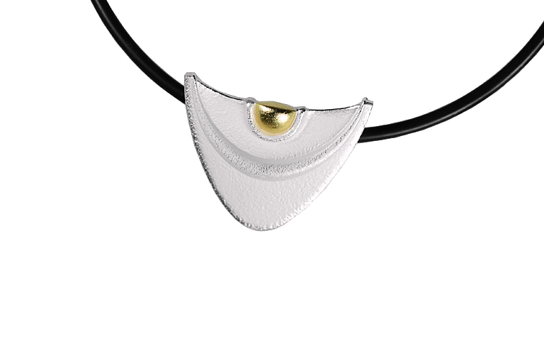 11661-necklace, silver with gold 750