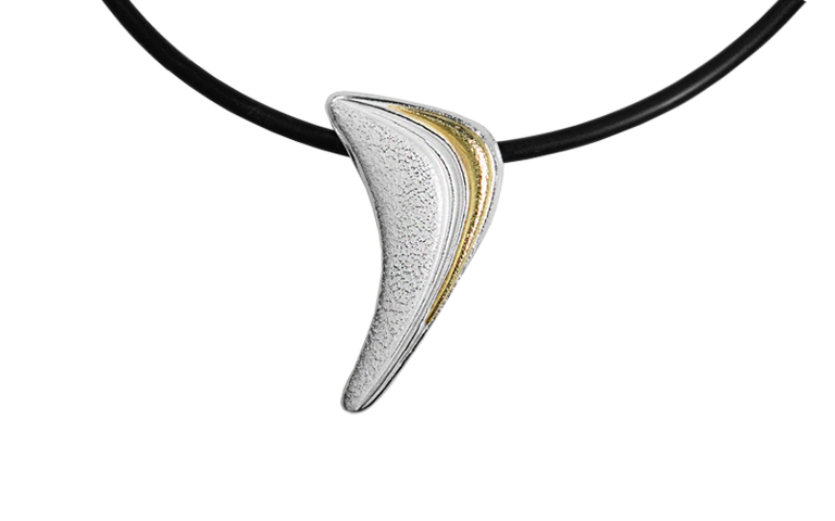 11662-necklace, silver with gold 750