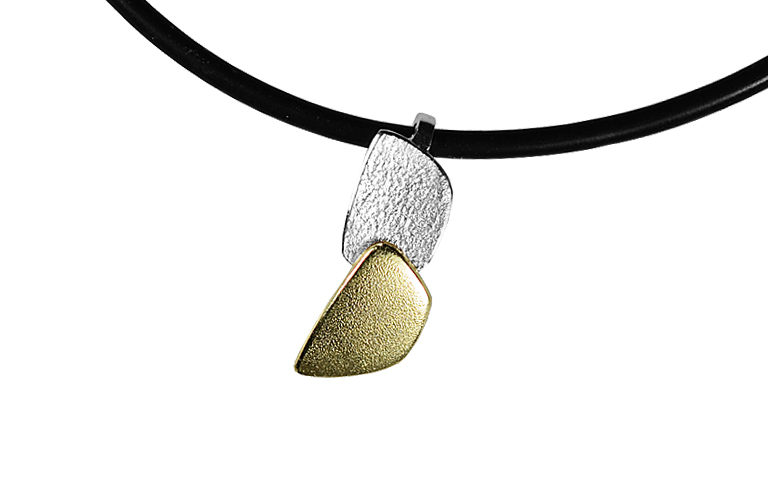 11680-necklace, silver 925 with gold 750