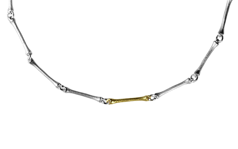 11682-necklace, silver 925 with gold 750
