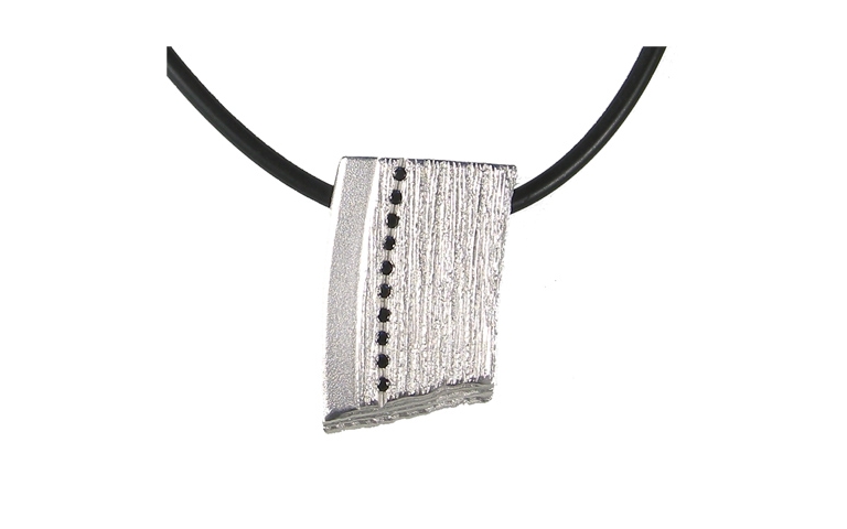 31024-necklace, silver 925, 10 black brillants 0,300ct