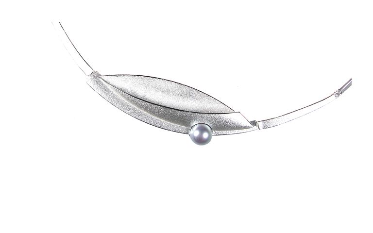 31030-necklace, silver 925, Tahiti pearl