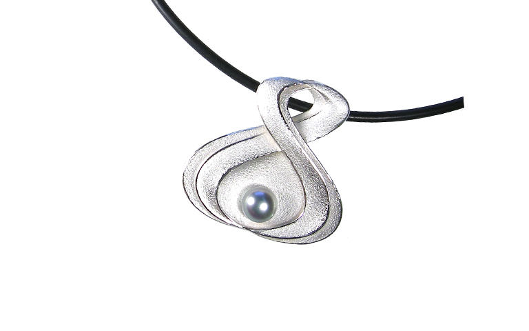 31031-necklace, silver 925, Tahiti pearl