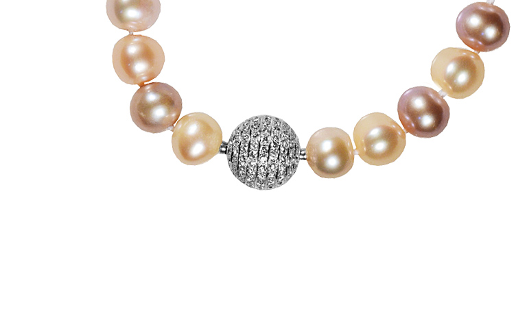 41025-pearl-clasp, white gold 750 with brilliants, 14mm