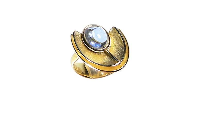05151-ring, gold 750 with aquamarin