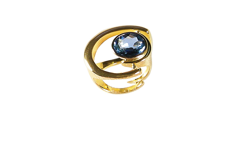 05152-ring, gold 750 with aquamarin